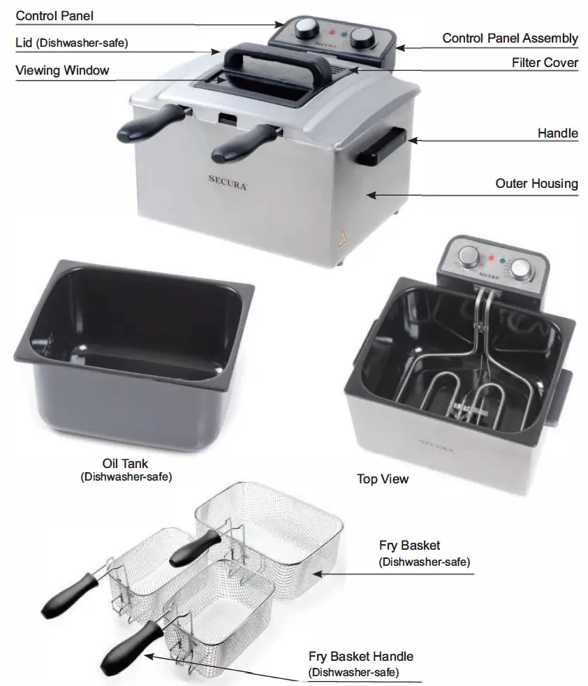 Secura-TSAF40DH-Electric-Deep-Fryer-fig-1
