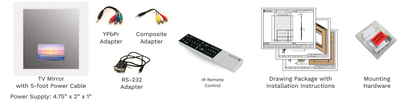 SEURA 19.6, 27.6 Vanity TV Mirror - Setup
