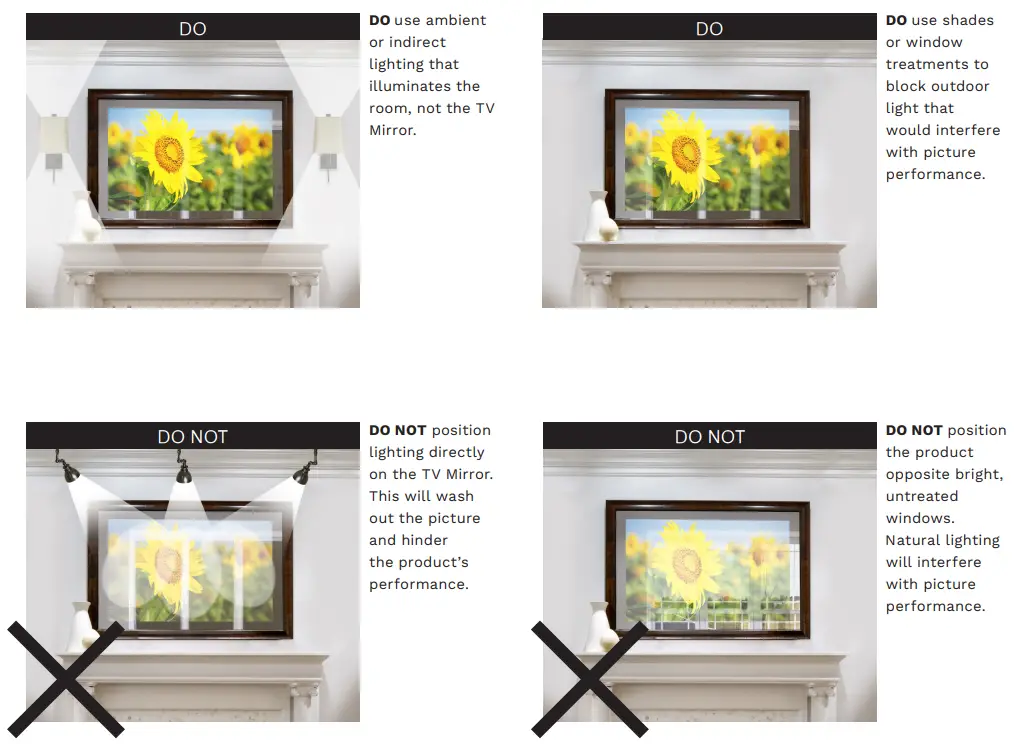 SEURA 19.6, 27.6 Vanity TV Mirror