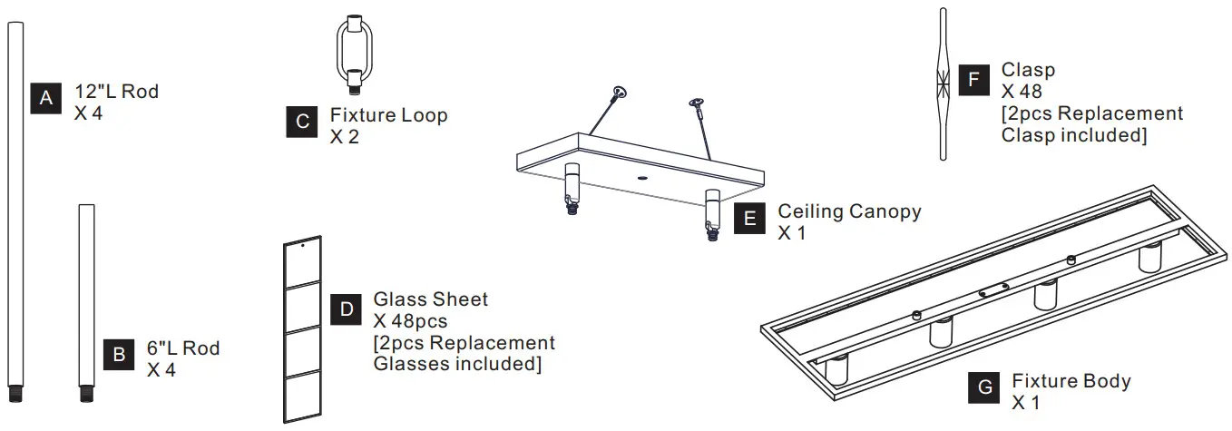 QUOIZEL SGL434MBK Seigler 4 Light Matte Black Linear Chandelier - fig 1