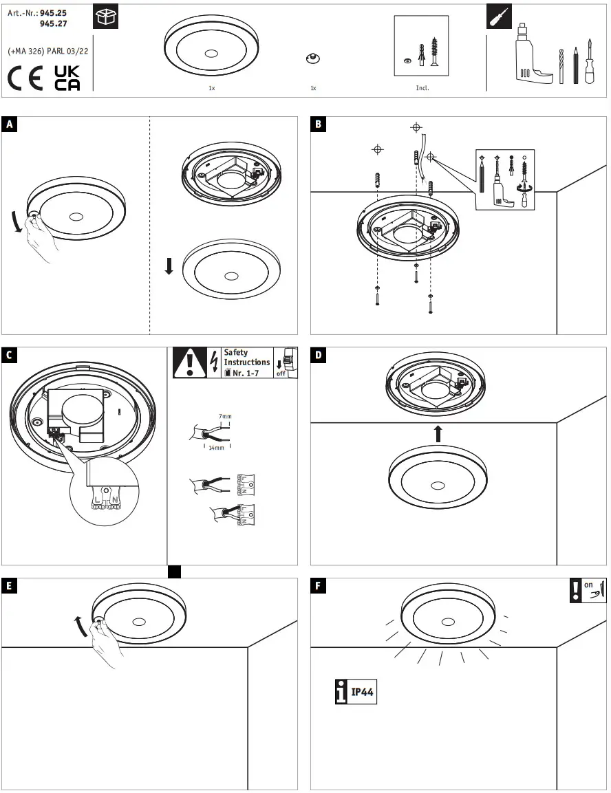 Paulmann 945 25 Circula LED Ceiling Luminaire - Figure 1