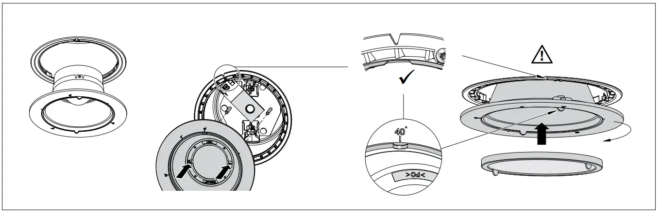 BEGA 51196 1 LED Recessed Ceiling Downlight - ceiling trim ring with