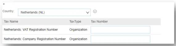 Supplier Registration Questionnaire 1st screen