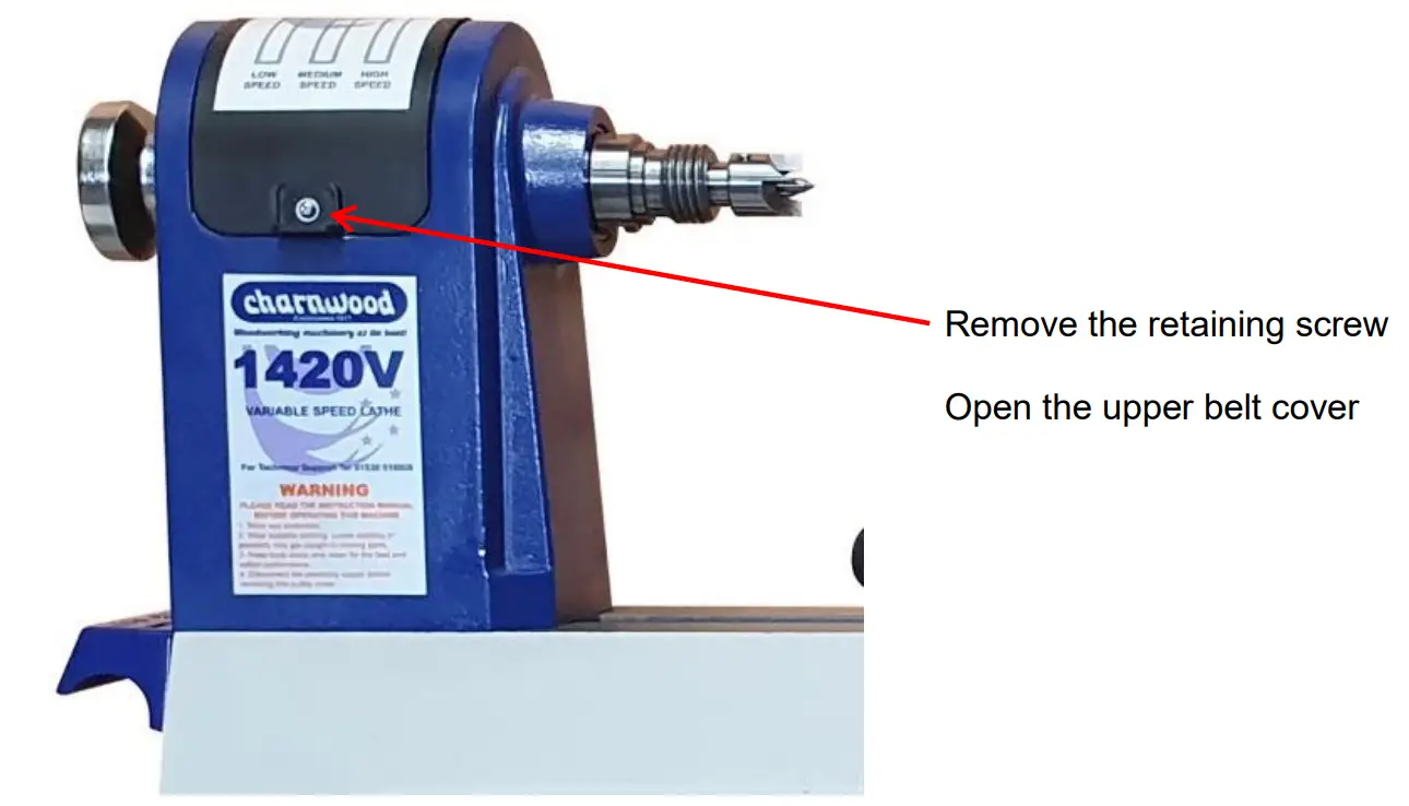 Open the upper belt cover