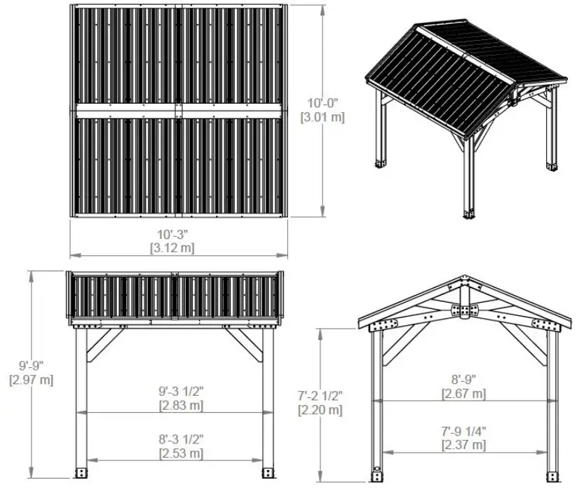 Backyard Discovery Norwood 10 ft 10 ft Light Brown Gazebo - Fig