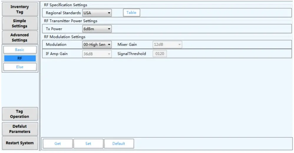 SAXXON FC06 UHF Desktop Reader - frequency parameters