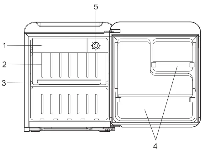 Linarie LK48MBRED CHATEL Retro Mini Fridge - Ice compartment