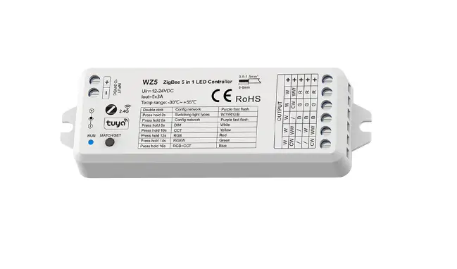 Tuya Wz5 Zigbee And Rf 5 In1 Led Controller Instruction Manual