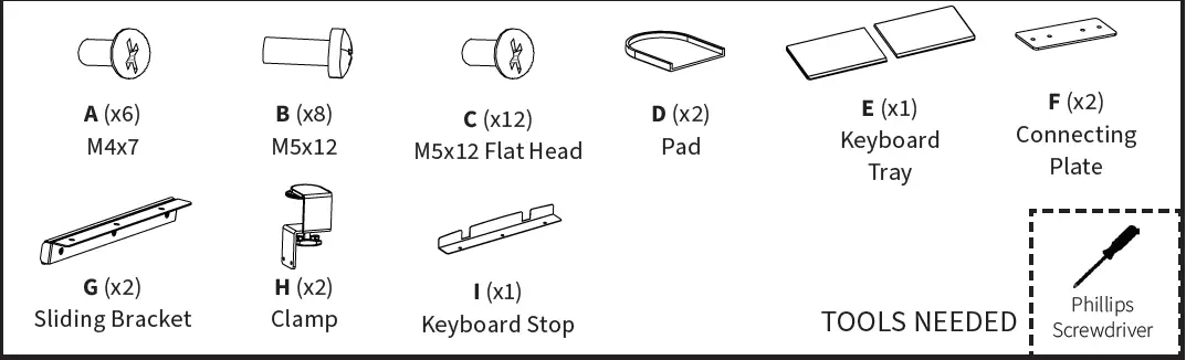 V-I-V-O-MOUNT-KB05ES-Black-Clamp-on-Small-Keyboard-Tray-FIG-2
