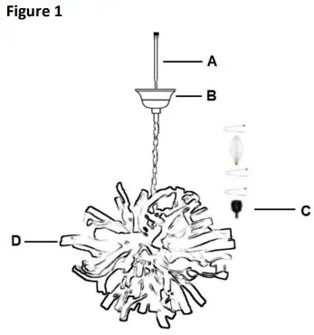 ETHAN ALLEN 090536 Small Minetto Wood Pendant Chandelier-FIG1
