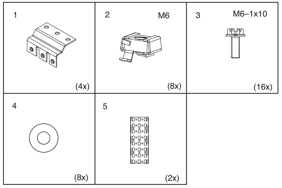 nVent HOFFMAN PROLINE Full Height Vertical Grid Straps - Figure