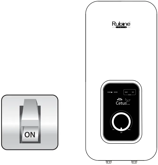 Switch on the main power supply