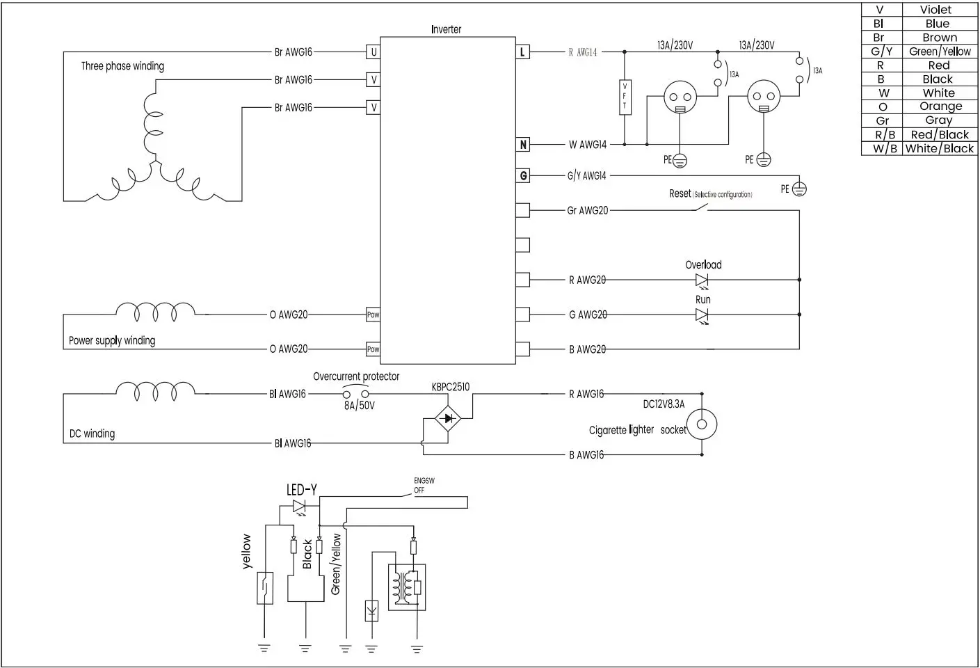 maXpeedingrods MXR4500i Inverter Generator User Manual - Circuit Diagram