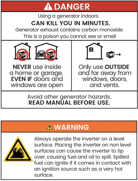 maXpeedingrods MXR4500i Inverter Generator User Manual - Danger