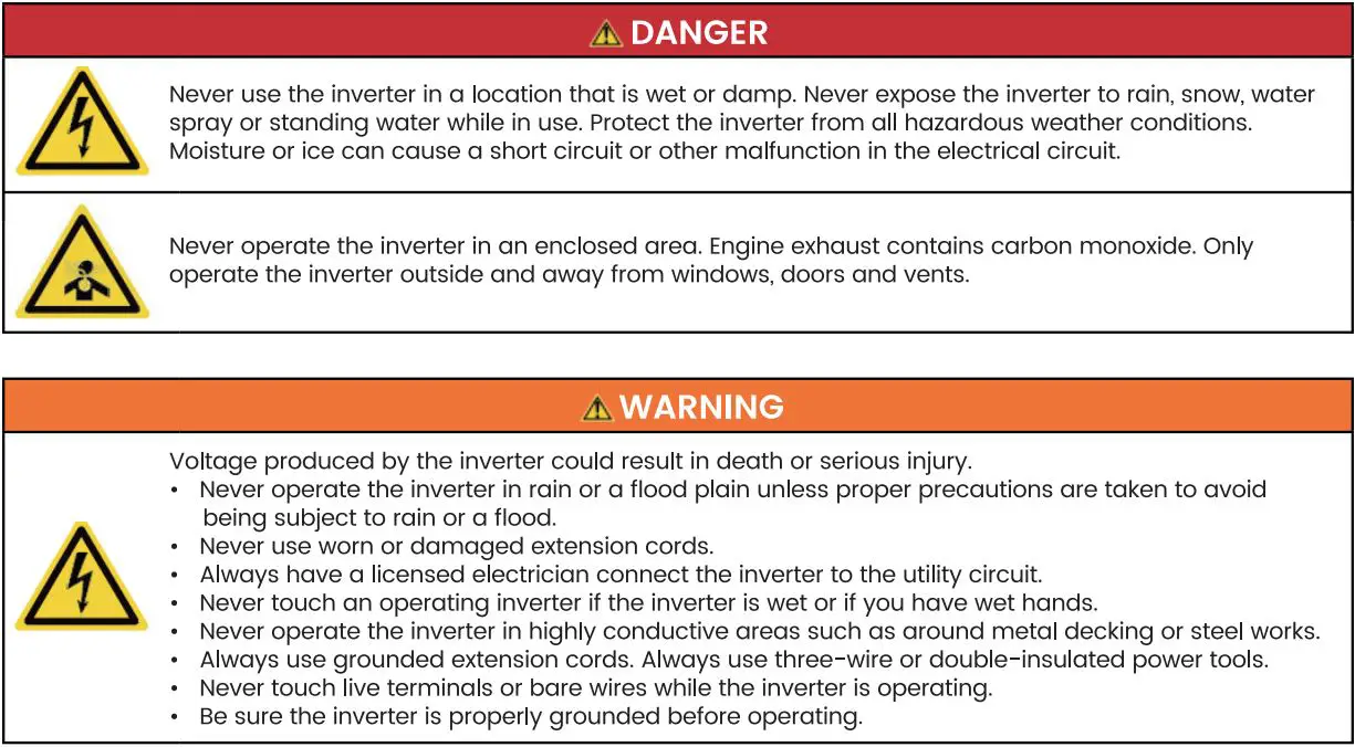 maXpeedingrods MXR4500i Inverter Generator User Manual - General Safety Rules