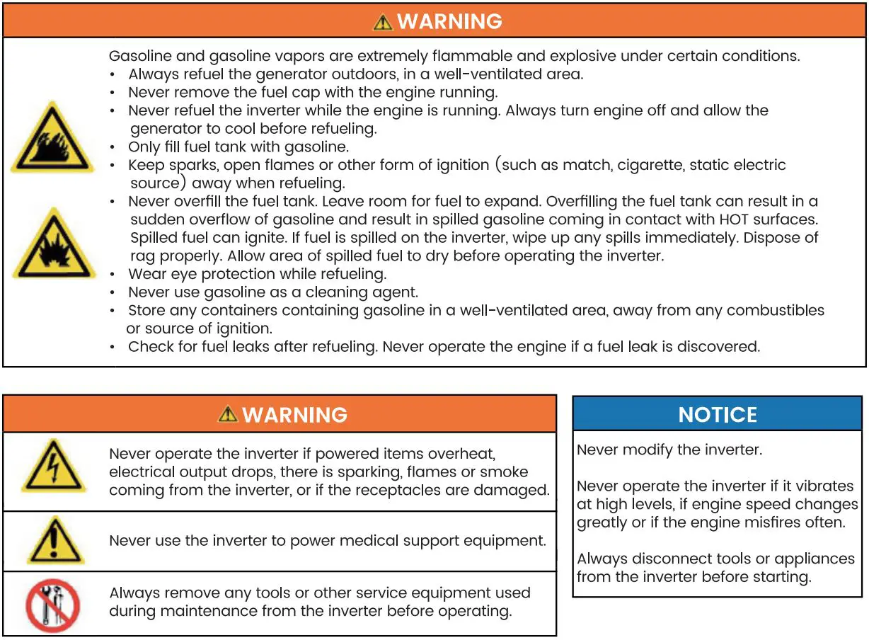 maXpeedingrods MXR4500i Inverter Generator User Manual - General Safety Rules
