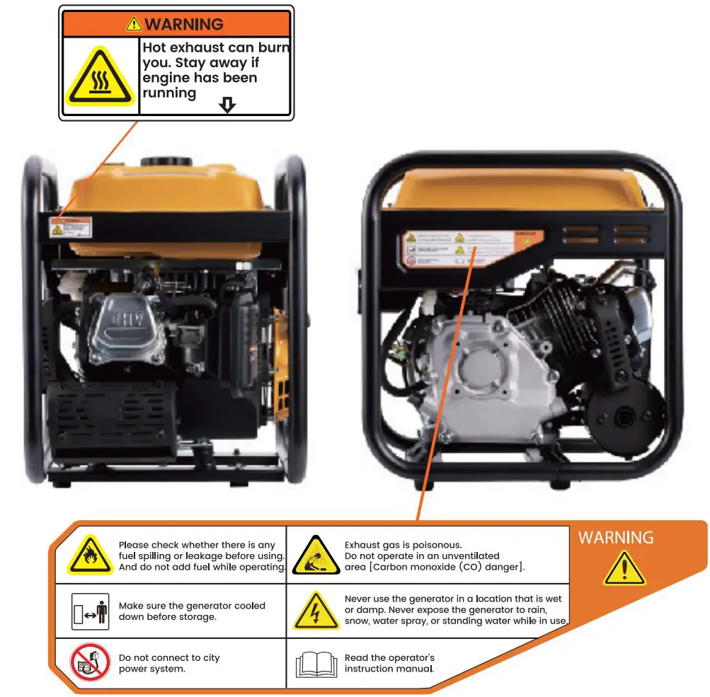 maXpeedingrods MXR4500i Inverter Generator User Manual - Security Warning Stickers