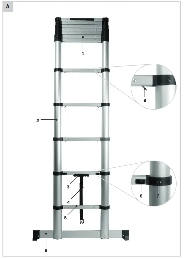 VONROC TL502XX Telescopic Ladder - parts
