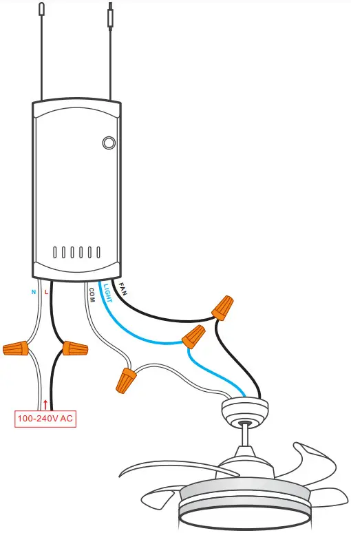 Sonoff IFAN04 L Wi-Fi Smart Ceiling Fan with Light Controller - Wiring instruction