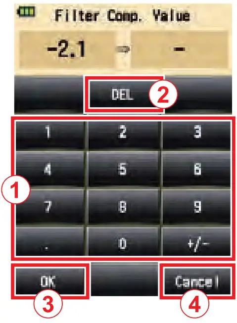 Numeric Value
Input screen