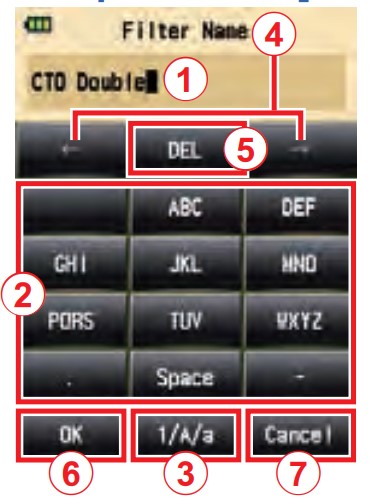 Upper Case Input screen
