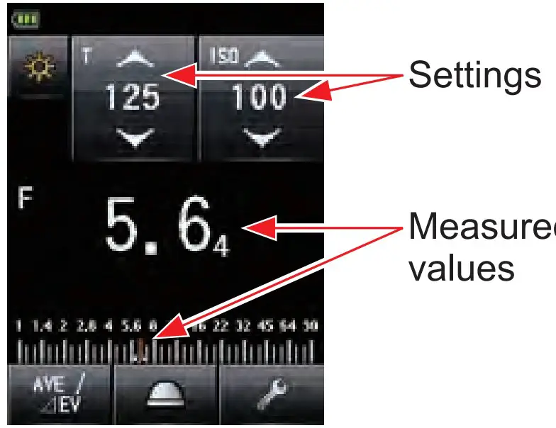 Mode Measuring screen