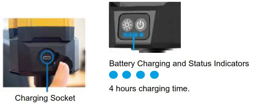 NightSearcher NSTOWERPRO 2K Hybrid Powered Floodlights with Triple LED Lamp - Charging the floodlight