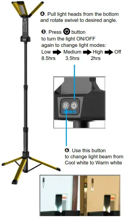 NightSearcher NSTOWERPRO 2K Hybrid Powered Floodlights with Triple LED Lamp - Setting up the Tower 4