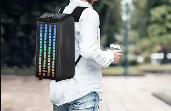 Laser Spk-led690blk Backpack Led Rgb Party Speaker With Tripod User Manual