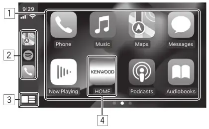 KENWOOD DMX7522S Monitor with Receiver - CarPlay screen