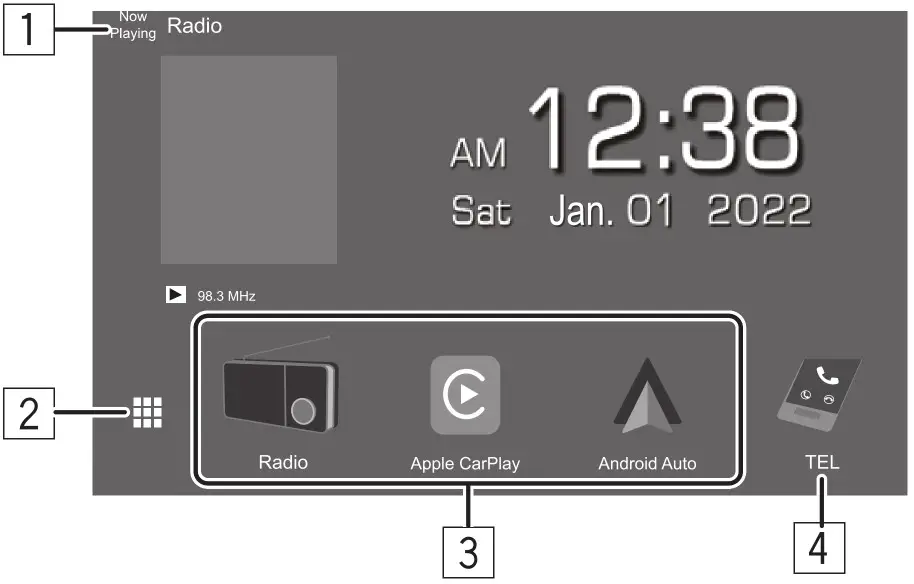 KENWOOD DMX7522S Monitor with Receiver - Home screen