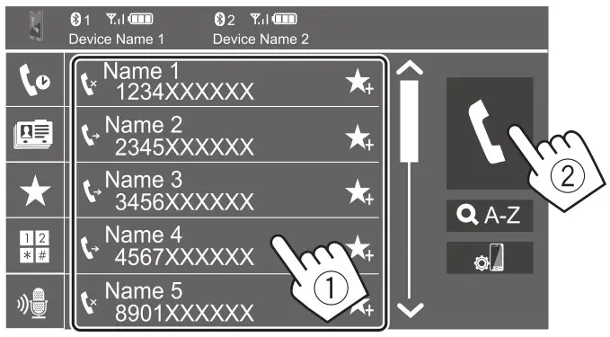 KENWOOD DMX7522S Monitor with Receiver - phone book