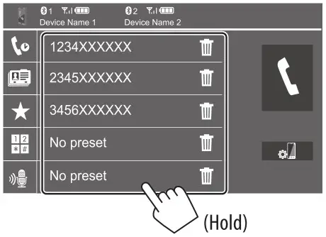 KENWOOD DMX7522S Monitor with Receiver - preset number