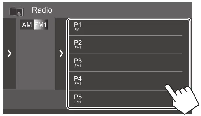 KENWOOD DMX7522S Monitor with Receiver - preset station.