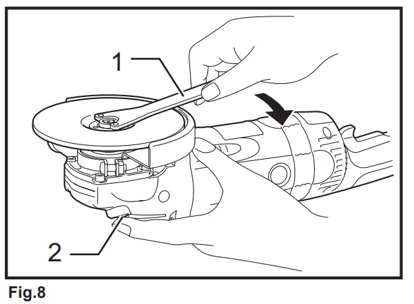 Installing or removing depressed center grinding wheel/Multi-disc (accessory)