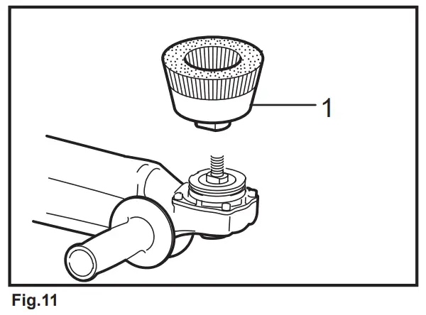 Operation with wire cup brush (optional accessory)