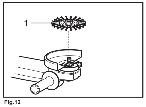 Operation with wire wheel brush (optional accessory)