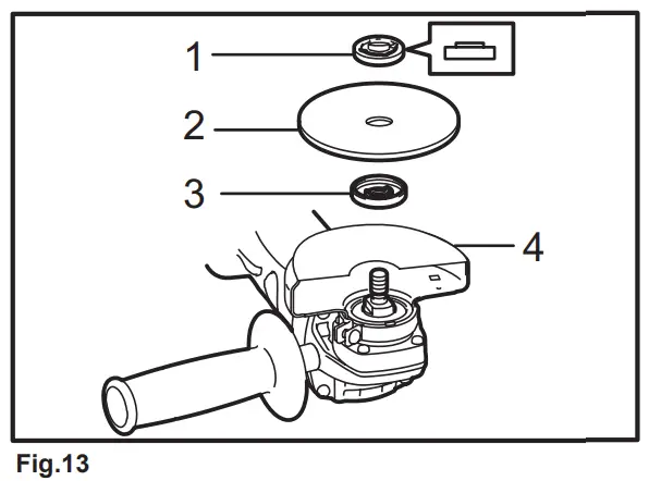 Operation with abrasive cut-off / diamond wheel (optional accessory)