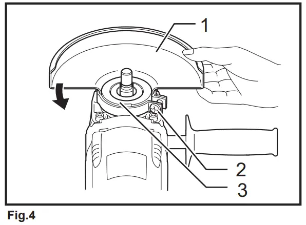For tool with locking screw type wheel guard