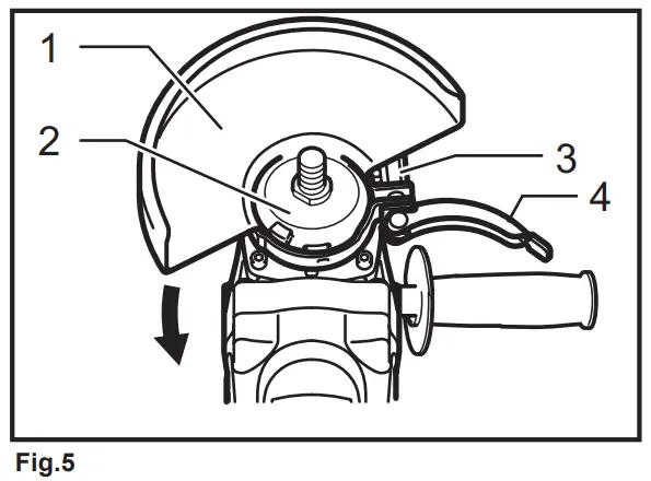 For tool with clamp lever type wheel guard
