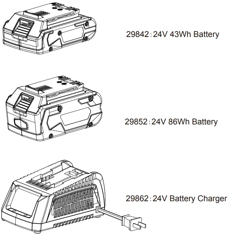 greenworks 29842 G 24V Lithium-Ion Rechargeable Battery and Charger