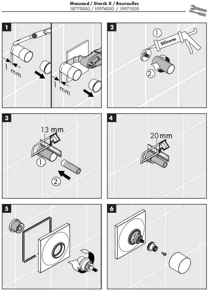 AXOR 10974000 Starck X Shut Off Valve Chrome - Assembly 1