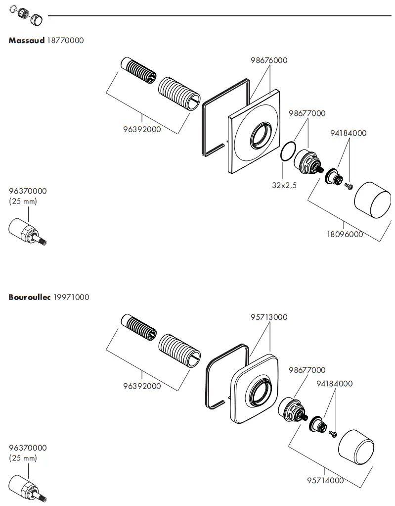 AXOR 10974000 Starck X Shut Off Valve Chrome - Assembly 4