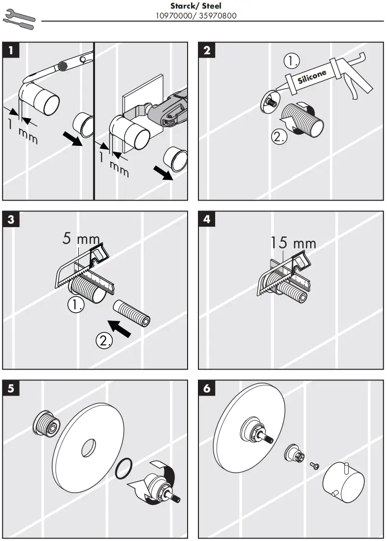 AXOR 10974000 Starck X Shut Off Valve Chrome - Assembly