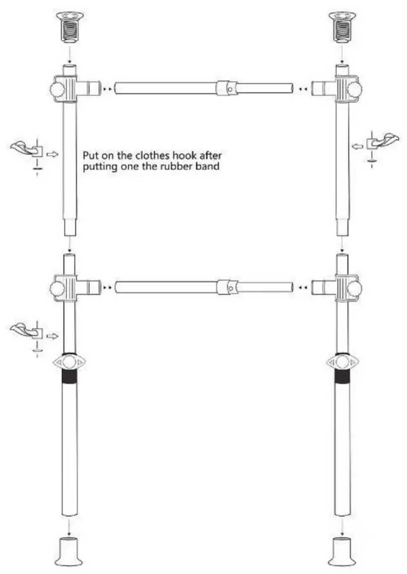 THE HOME DEPOT Grn-CYW1-2390 Black Steel 2 Tier Adjustable Clothes Rack - fig 1