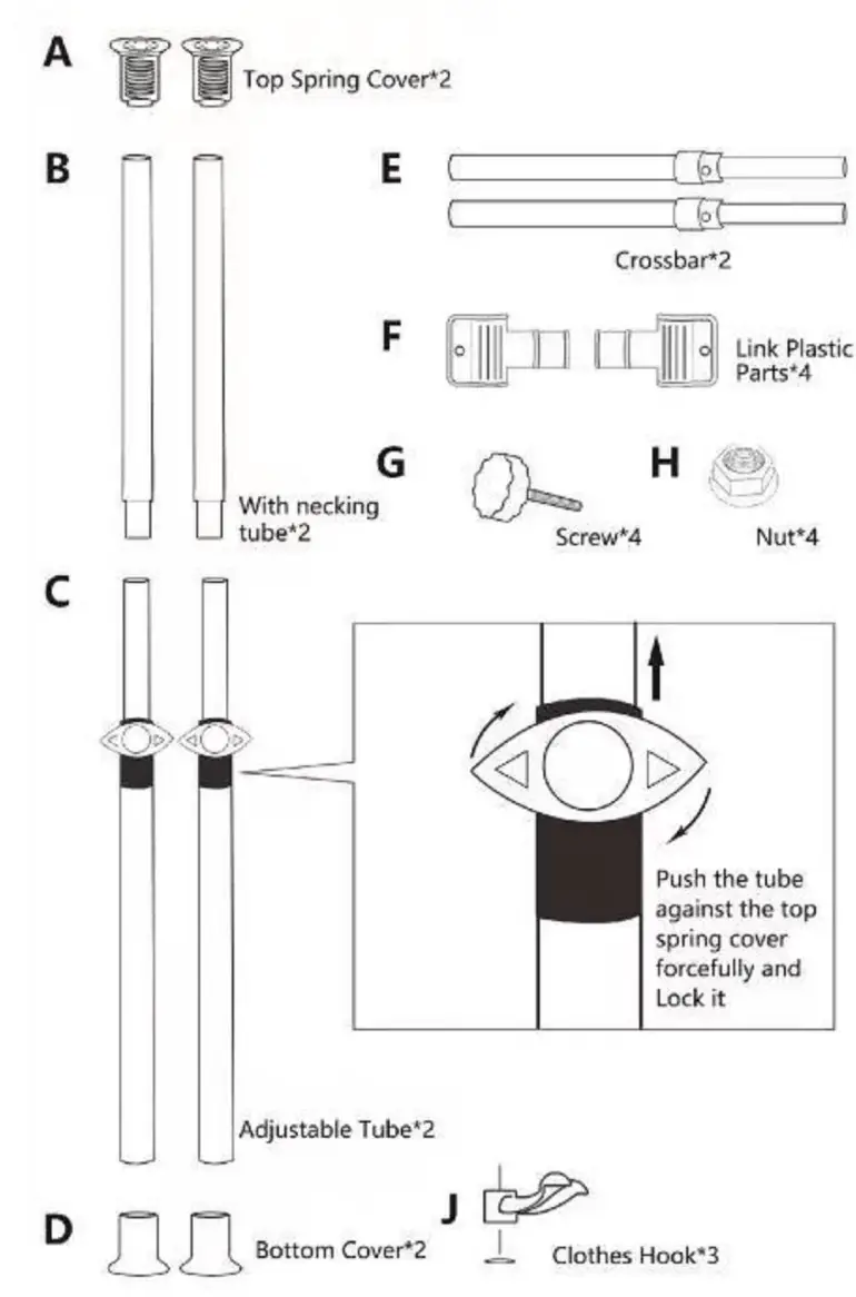 THE HOME DEPOT Grn-CYW1-2390 Black Steel 2 Tier Adjustable Clothes Rack - fig