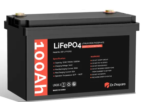 Dr Prepare-DBT12100LFP-S48-G2-US-12V-100Ah-Lithium-Iron-Phosphate-PRODUCT