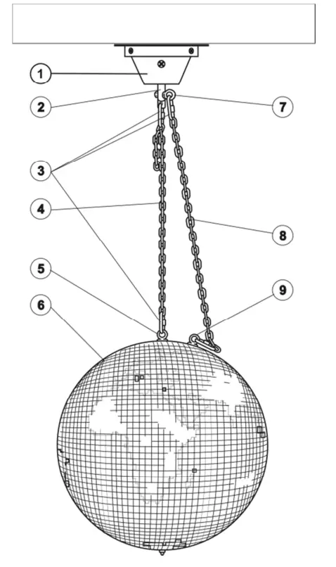 eurolite 50101111 Mirror Ball 50cm - INSTALLATION