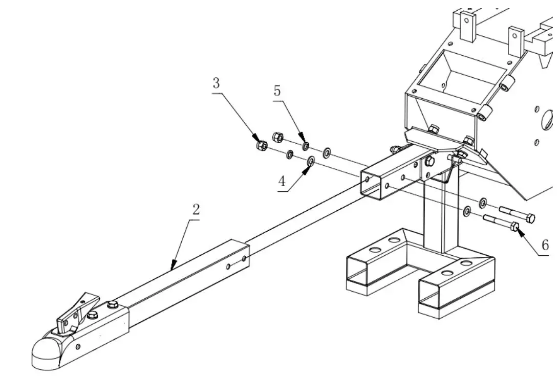 GENTRON GWC8310 Wood Chipper User Manual - Assemble the tow bar on the foot frame