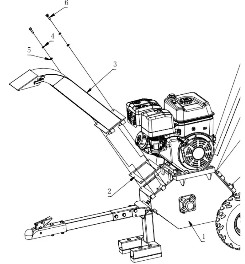 GENTRON GWC8310 Wood Chipper User Manual - Locate the discharge chute
